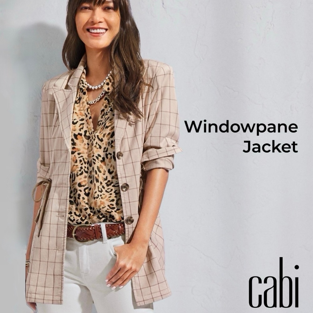CAbi Windowpane Jacket - Sz S